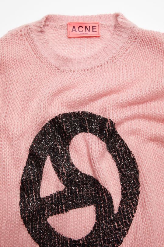 Acne Studios vaatteet poskipuna vaaleanpunainen 0VF2B927 pyöreä kaula-aukkoinen pusero
