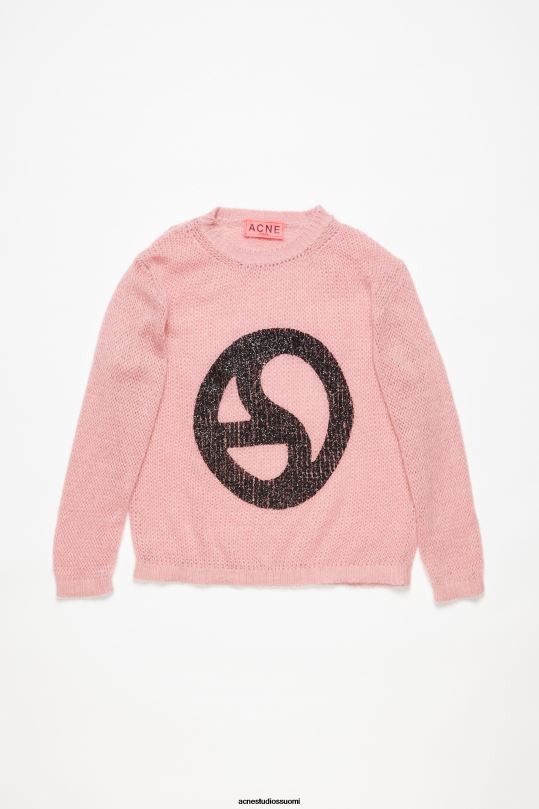 Acne Studios vaatteet poskipuna vaaleanpunainen 0VF2B927 pyöreä kaula-aukkoinen pusero