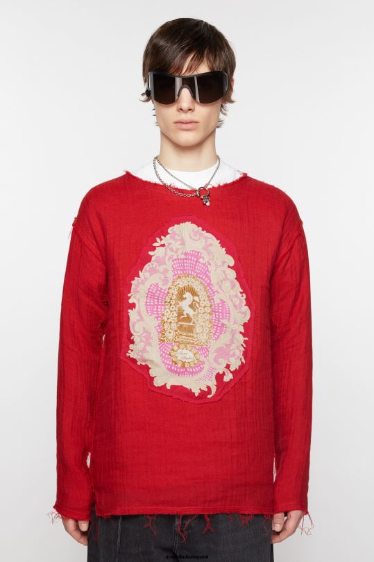 Acne Studios vaatteet punainen 0VF2B997 ryppyinen pusero