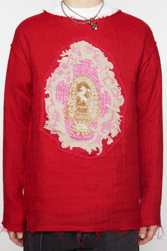 Acne Studios vaatteet punainen 0VF2B997 ryppyinen pusero