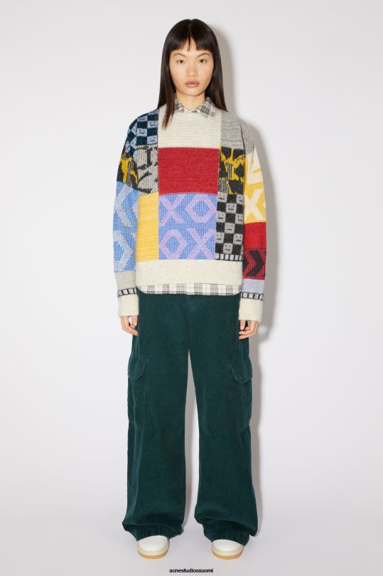 Acne Studios vaatteet ruiskukansininen/multi 0VF2B92 tilkkutukka unisex-neule