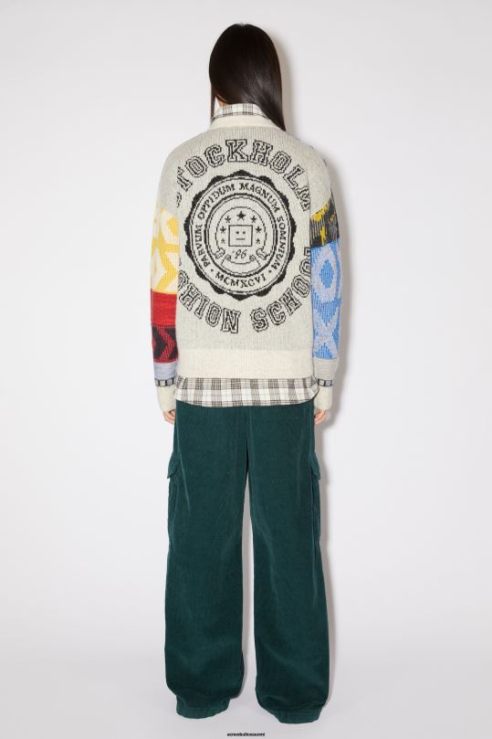 Acne Studios vaatteet ruiskukansininen/multi 0VF2B92 tilkkutukka unisex-neule