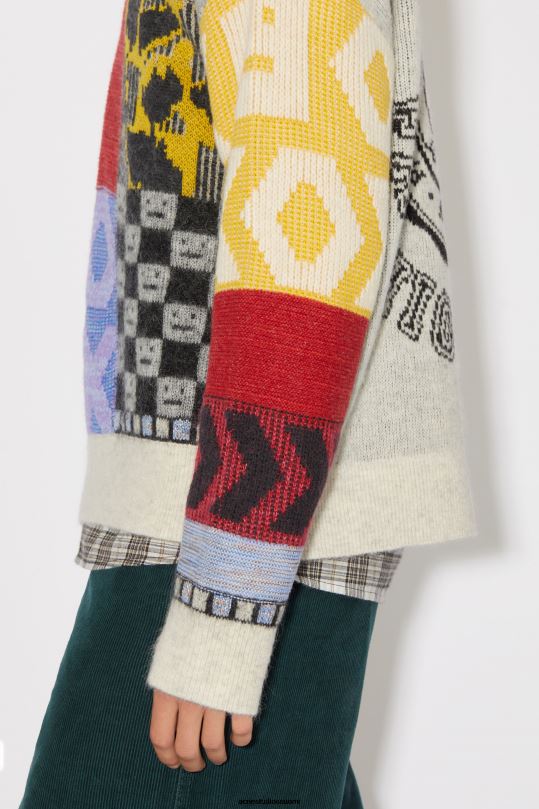 Acne Studios vaatteet ruiskukansininen/multi 0VF2B935 tilkkutukka unisex-neule