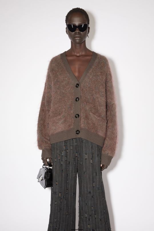Acne Studios vaatteet ruskea/sininen melansi 0VF2B111 villainen mohair neuletakki
