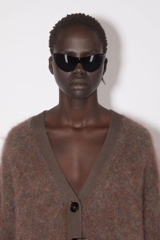 Acne Studios vaatteet ruskea/sininen melansi 0VF2B111 villainen mohair neuletakki