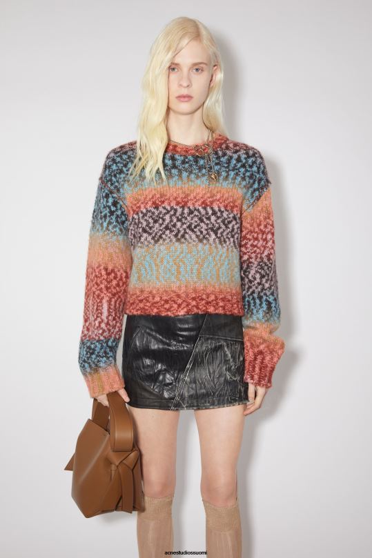 Acne Studios vaatteet ruskea/sininen multi 0VF2B114 villasekoituspusero