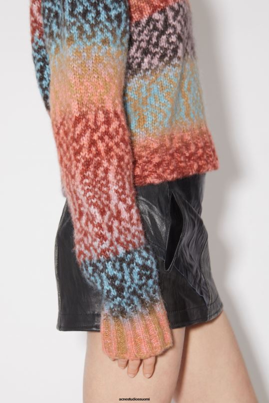Acne Studios vaatteet ruskea/sininen multi 0VF2B114 villasekoituspusero