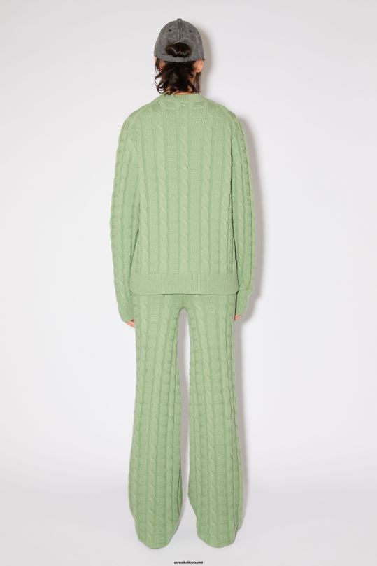 Acne Studios vaatteet salvian vihreä 0VF2B89 kaapelivillapusero unisex