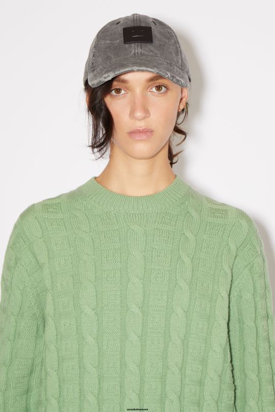 Acne Studios vaatteet salvian vihreä 0VF2B89 kaapelivillapusero unisex