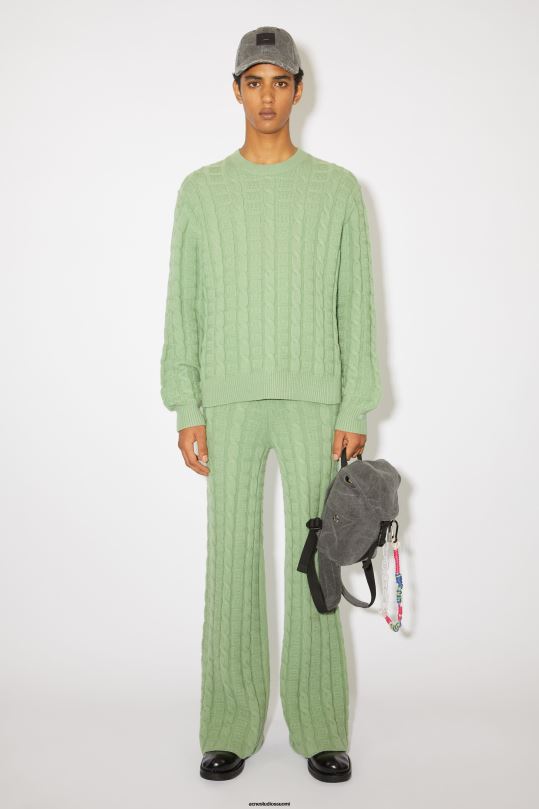Acne Studios vaatteet salvian vihreä 0VF2B934 kaapelivillapusero unisex