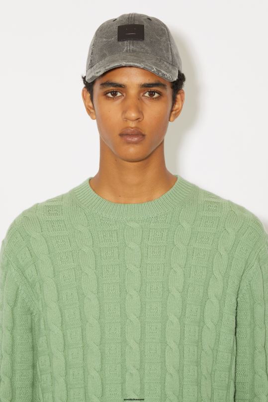 Acne Studios vaatteet salvian vihreä 0VF2B934 kaapelivillapusero unisex