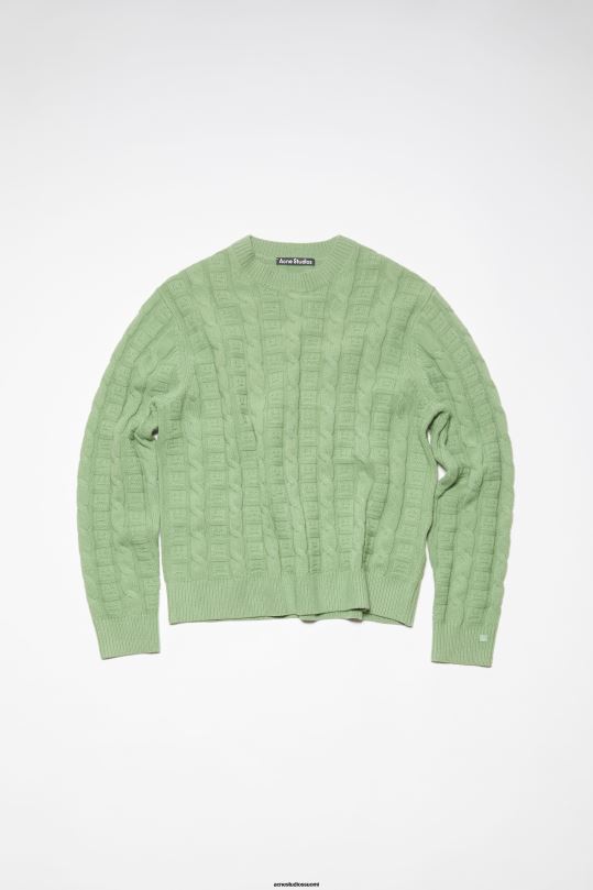 Acne Studios vaatteet salvian vihreä 0VF2B934 kaapelivillapusero unisex