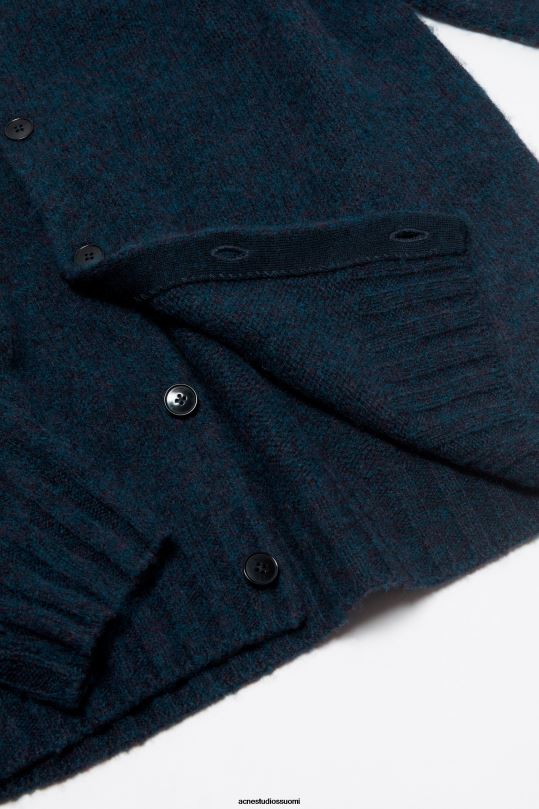 Acne Studios vaatteet syvän sininen melansi 0VF2B1111 poolo villatakki