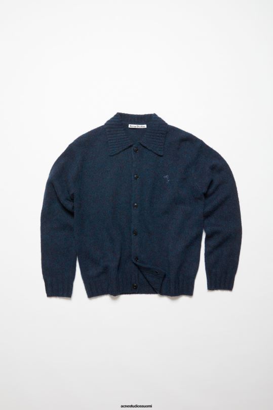 Acne Studios vaatteet syvän sininen melansi 0VF2B1111 poolo villatakki