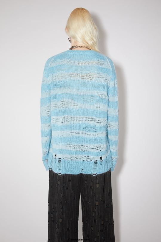 Acne Studios vaatteet taivaansininen/jauheensininen 0VF2B99 ahdistunut raitapusero