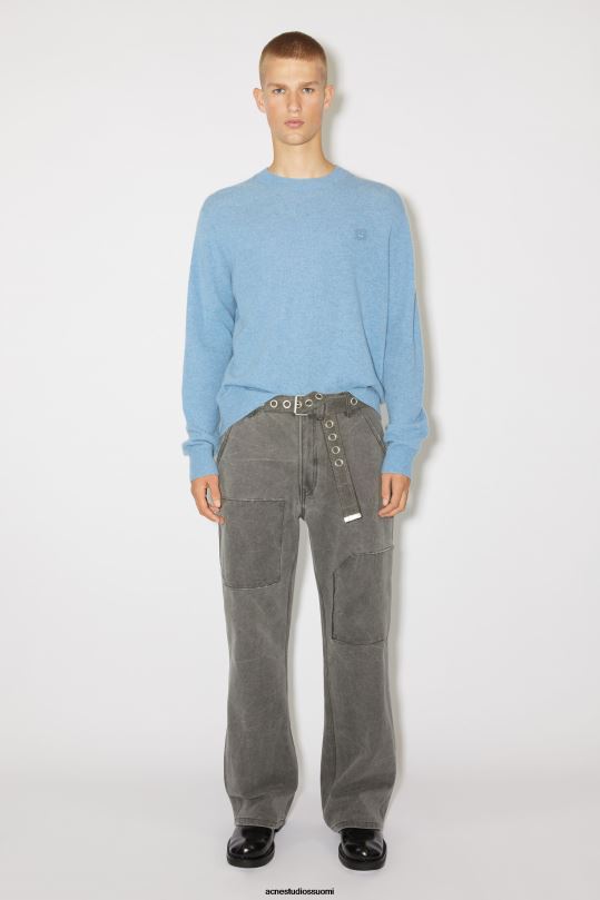 Acne Studios vaatteet teräksensininen melansi 0VF2B936 pyöreä kaula-aukkoinen unisex-neulepusero
