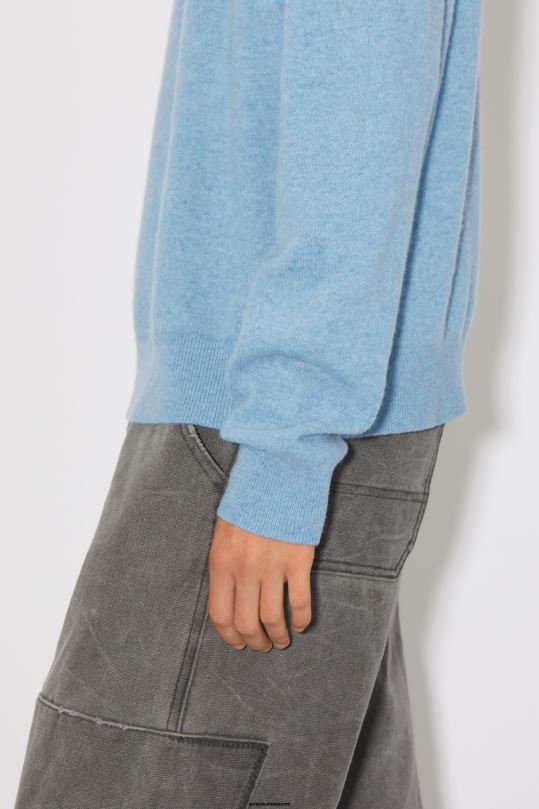 Acne Studios vaatteet teräksensininen melansi 0VF2B936 pyöreä kaula-aukkoinen unisex-neulepusero