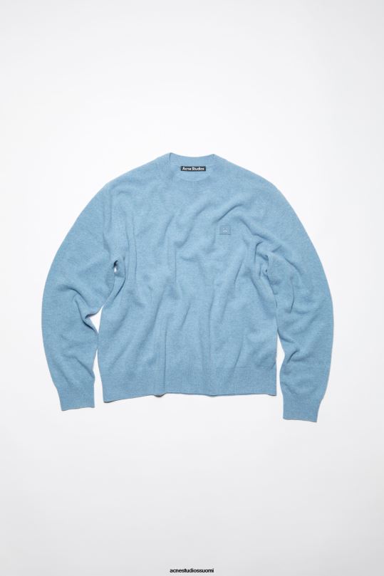 Acne Studios vaatteet teräksensininen melansi 0VF2B936 pyöreä kaula-aukkoinen unisex-neulepusero
