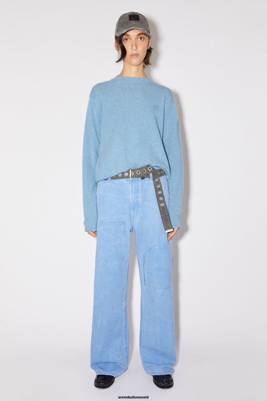 Acne Studios vaatteet teräksensininen melansi 0VF2B93 pyöreä kaula-aukkoinen unisex-neulepusero