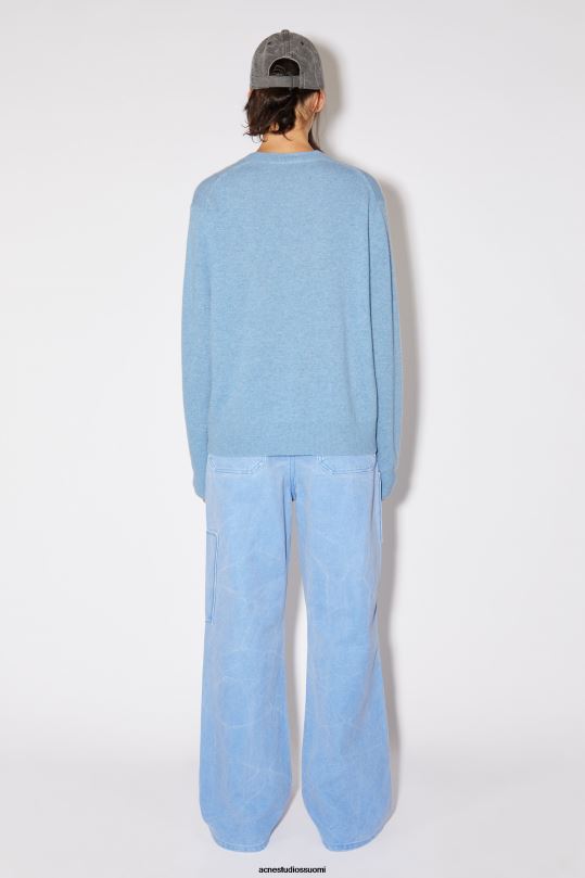 Acne Studios vaatteet teräksensininen melansi 0VF2B93 pyöreä kaula-aukkoinen unisex-neulepusero