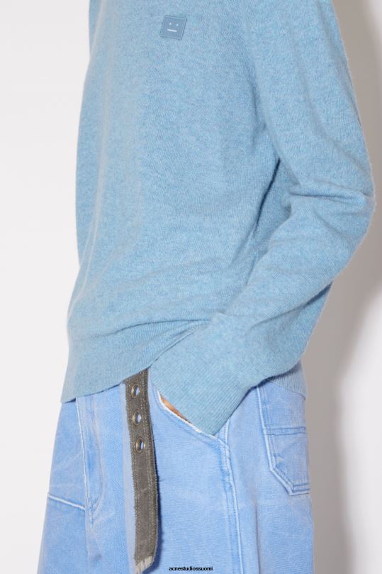 Acne Studios vaatteet teräksensininen melansi 0VF2B93 pyöreä kaula-aukkoinen unisex-neulepusero