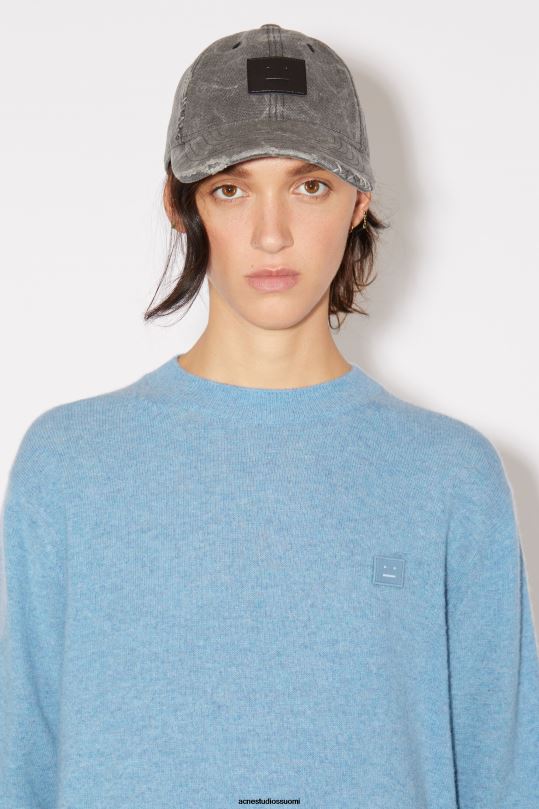 Acne Studios vaatteet teräksensininen melansi 0VF2B93 pyöreä kaula-aukkoinen unisex-neulepusero