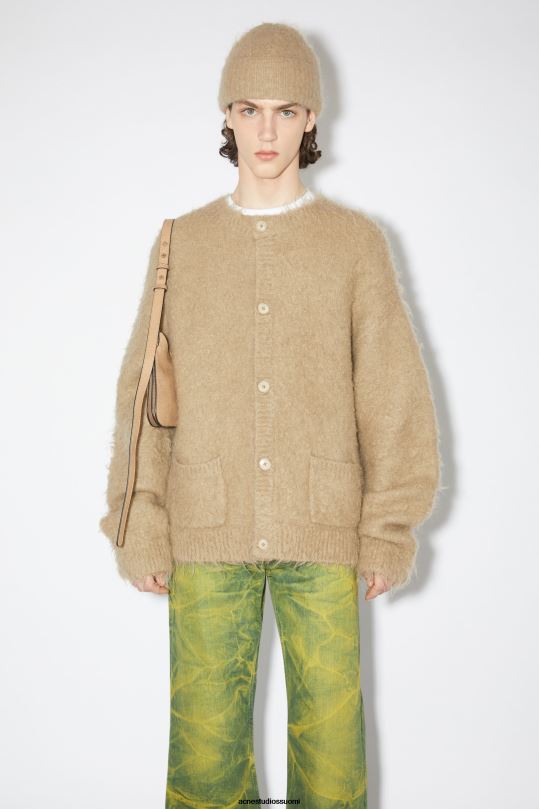 Acne Studios vaatteet tumma beige 0VF2B944 villainen mohair neuletakki