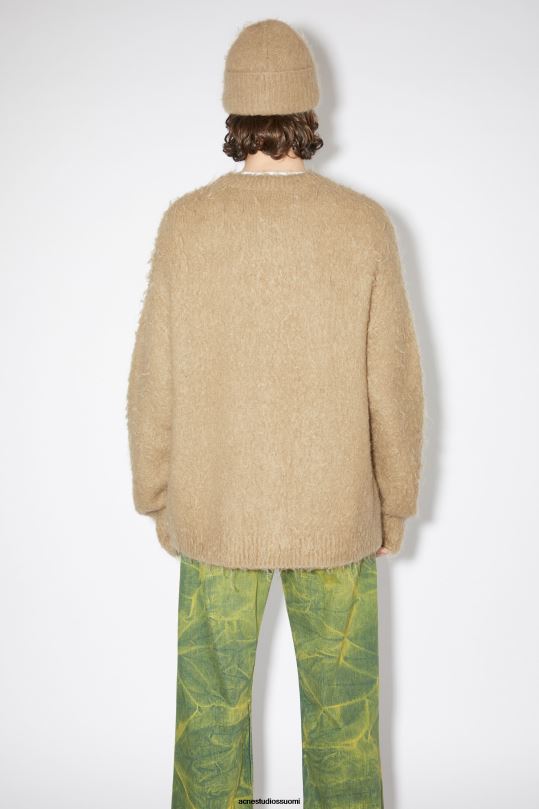 Acne Studios vaatteet tumma beige 0VF2B944 villainen mohair neuletakki