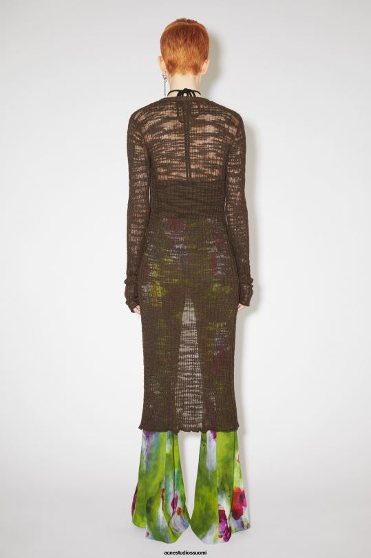 Acne Studios vaatteet tumman ruskea 0VF2B116 leveä resori pitkä neuletakki