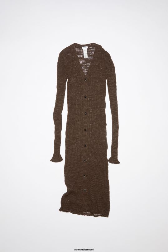 Acne Studios vaatteet tumman ruskea 0VF2B116 leveä resori pitkä neuletakki