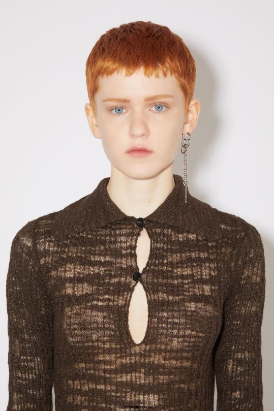 Acne Studios vaatteet tumman ruskea 0VF2B119 leveä kylkipusero