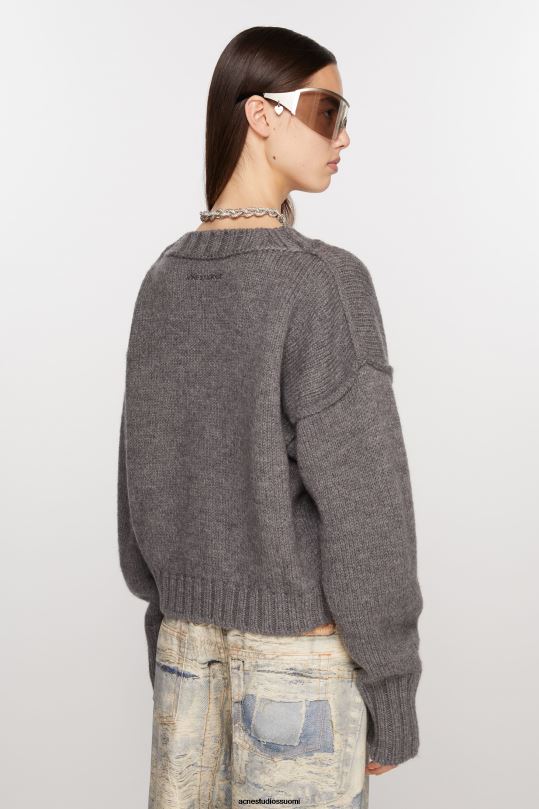 Acne Studios vaatteet tummanharmaa 0VF2B75 villapaita pyöreäkauluksella