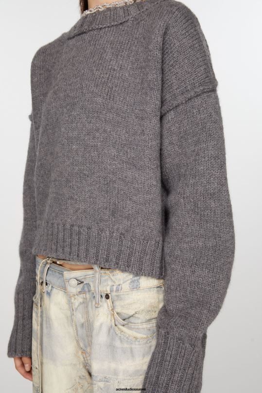 Acne Studios vaatteet tummanharmaa 0VF2B75 villapaita pyöreäkauluksella