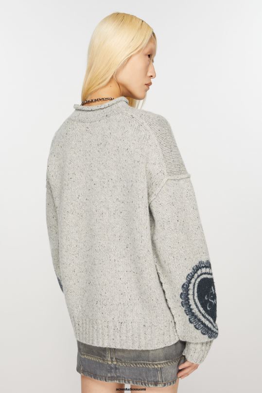 Acne Studios vaatteet vaalean harmaa 0VF2B65 painettu villasekoituspusero