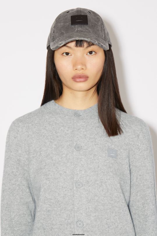 Acne Studios vaatteet vaaleanharmaa melansi 0VF2B80 pyöreäkauluksinen neuletakki