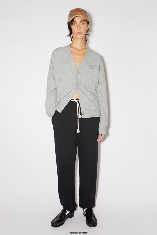 Acne Studios vaatteet vaaleanharmaa melansi 0VF2B81 V-kaula-aukkoinen unisex-neuletakki