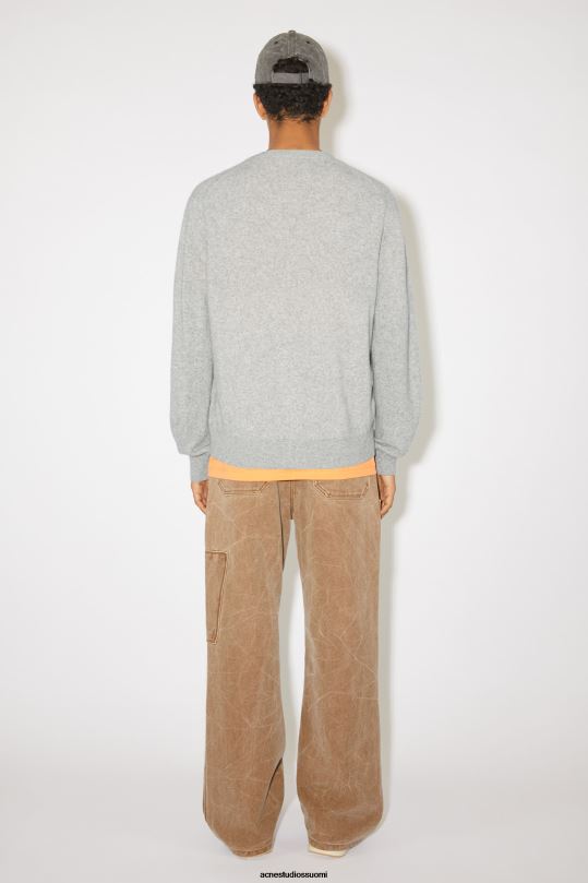 Acne Studios vaatteet vaaleanharmaa melansi 0VF2B939 V-kaula-aukkoinen unisex-neuletakki