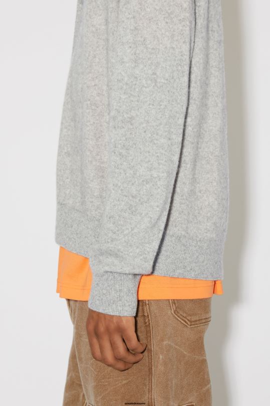 Acne Studios vaatteet vaaleanharmaa melansi 0VF2B939 V-kaula-aukkoinen unisex-neuletakki