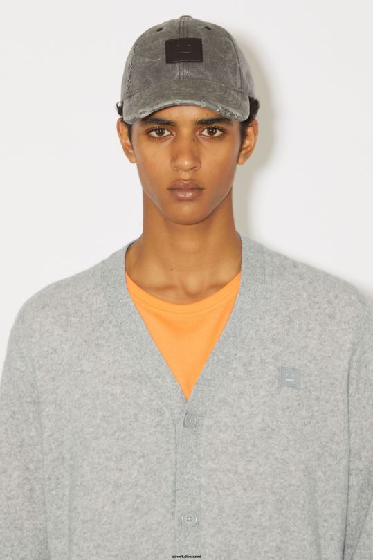 Acne Studios vaatteet vaaleanharmaa melansi 0VF2B939 V-kaula-aukkoinen unisex-neuletakki