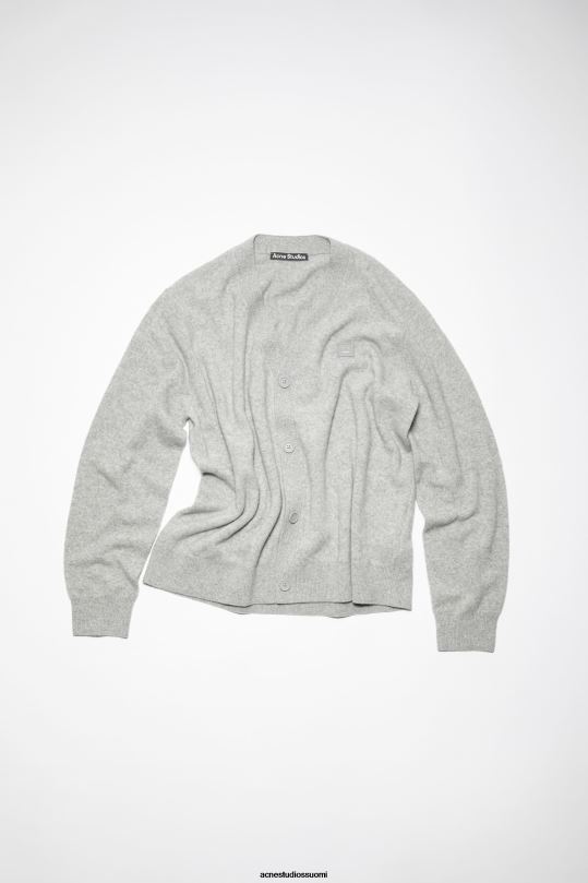 Acne Studios vaatteet vaaleanharmaa melansi 0VF2B939 V-kaula-aukkoinen unisex-neuletakki