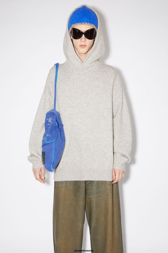 Acne Studios vaatteet vaaleanharmaa melansi 0VF2B945 villainen kashmir huppari