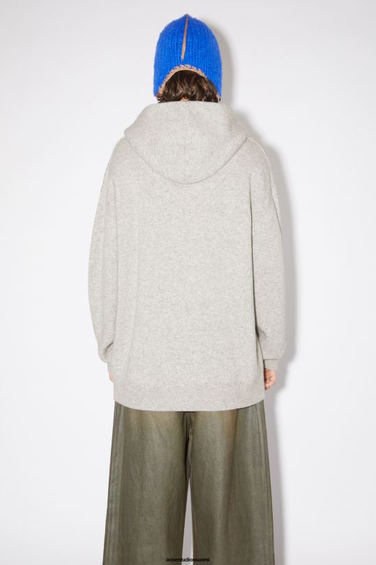 Acne Studios vaatteet vaaleanharmaa melansi 0VF2B945 villainen kashmir huppari