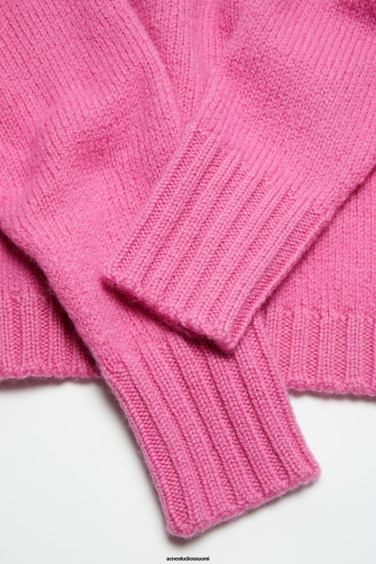 Acne Studios vaatteet vaaleanpunainen 0VF2B71 villapaita pyöreäkauluksella
