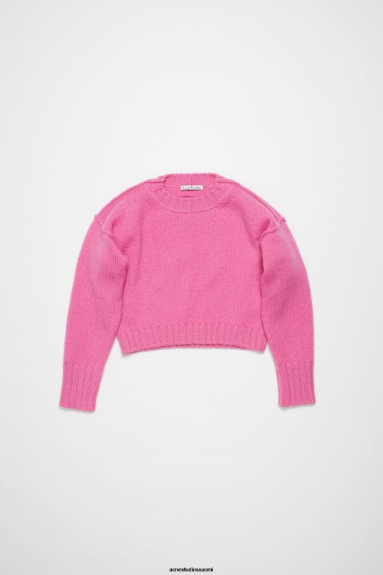 Acne Studios vaatteet vaaleanpunainen 0VF2B71 villapaita pyöreäkauluksella