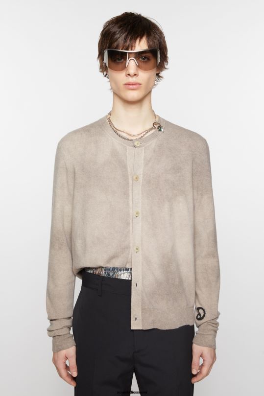 Acne Studios vaatteet vintage beige 0VF2B923 pyöreäkauluksinen neuletakki