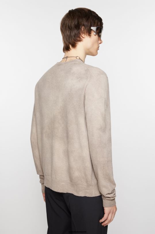 Acne Studios vaatteet vintage beige 0VF2B923 pyöreäkauluksinen neuletakki