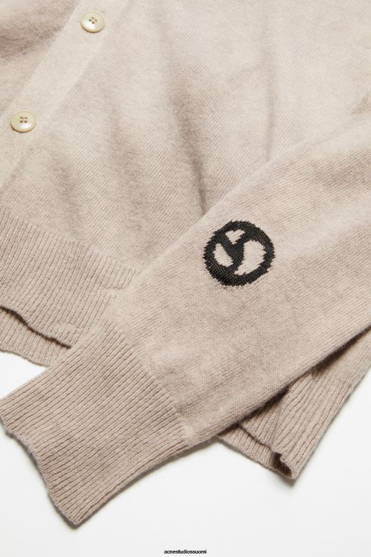 Acne Studios vaatteet vintage beige 0VF2B923 pyöreäkauluksinen neuletakki