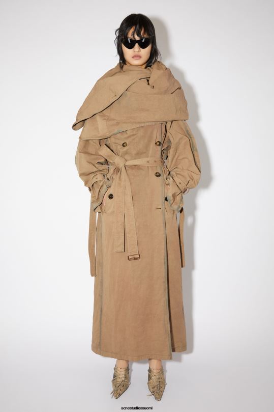 Acne Studios vaatteet beige 0VF2B33 huivikaulus trenssitakki kiitoradaesitys