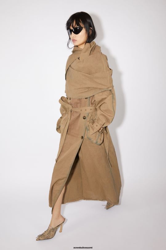 Acne Studios vaatteet beige 0VF2B33 huivikaulus trenssitakki kiitoradaesitys