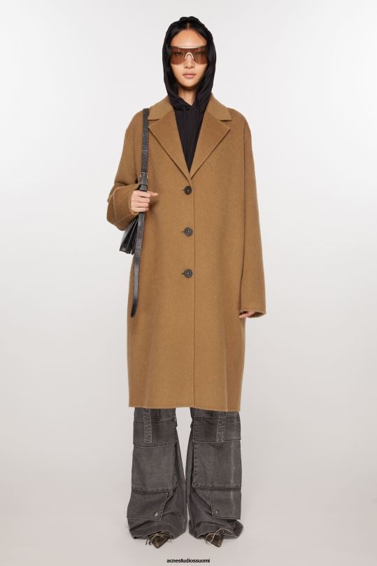 Acne Studios vaatteet kamelin beige 0VF2B12 yksirivinen villatakki